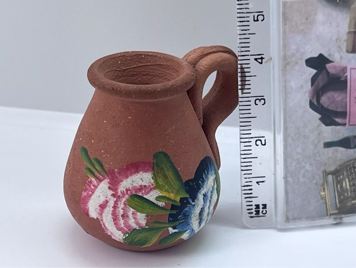 Dolls house large garden jug hand decorated