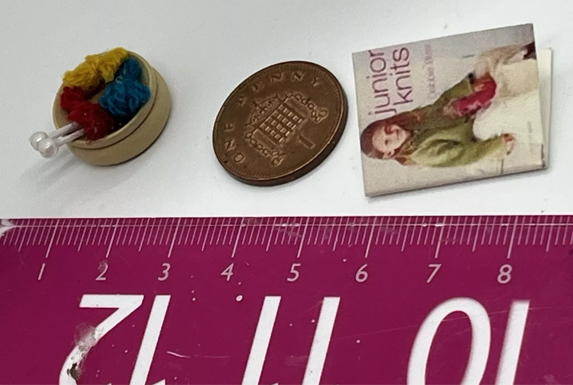 Dolls house sewing knitting accessories haberdashery set