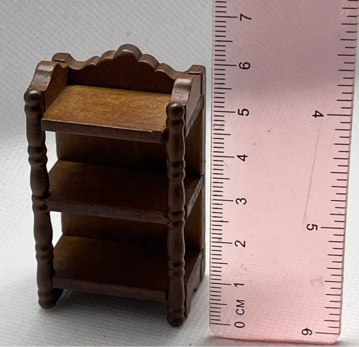 Dolls house wooden shelving unit