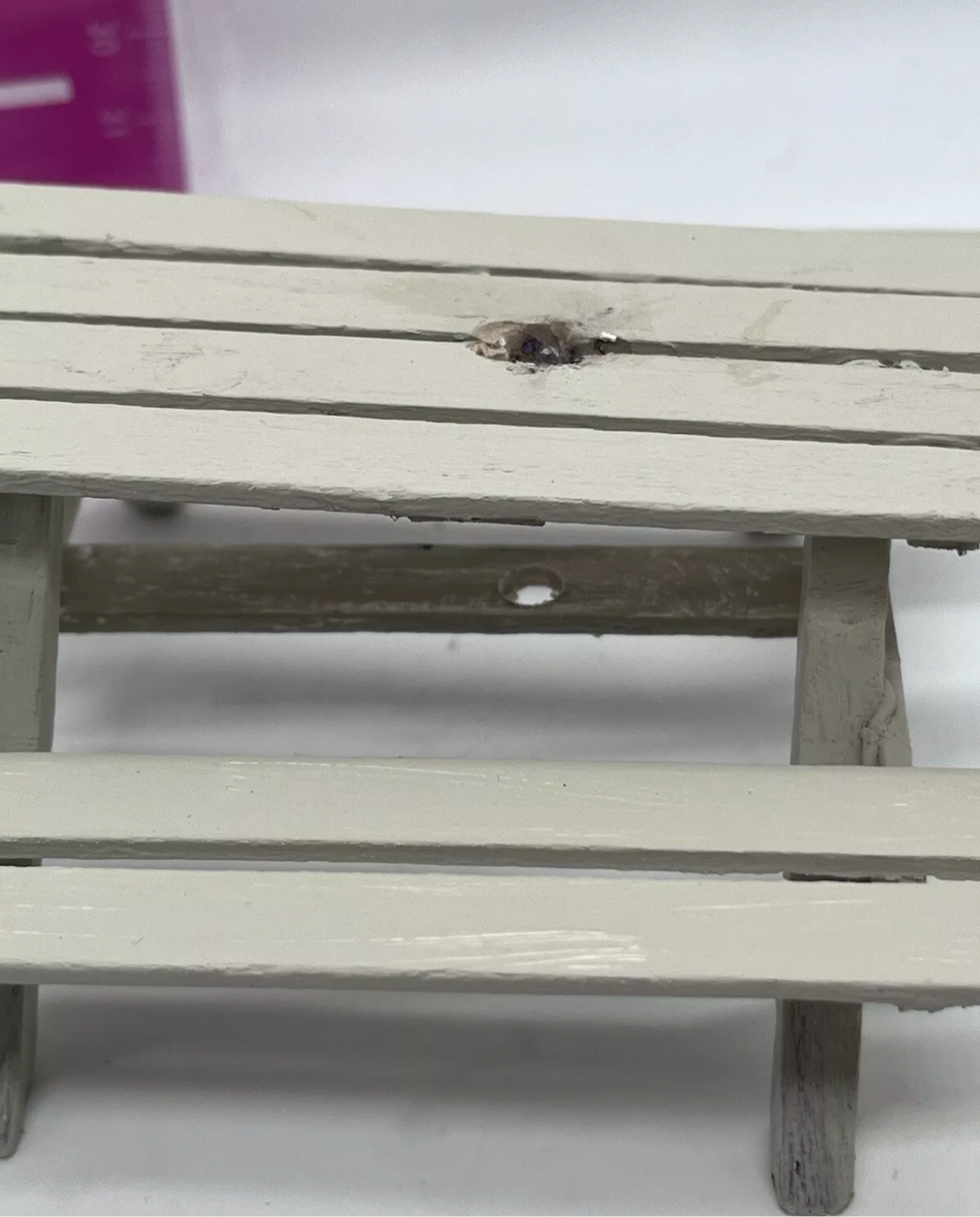 Dolls house picnic bench and parasol