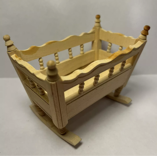 Dolls house rocking crib cot