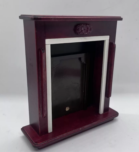Dolls house wooden fire place tall