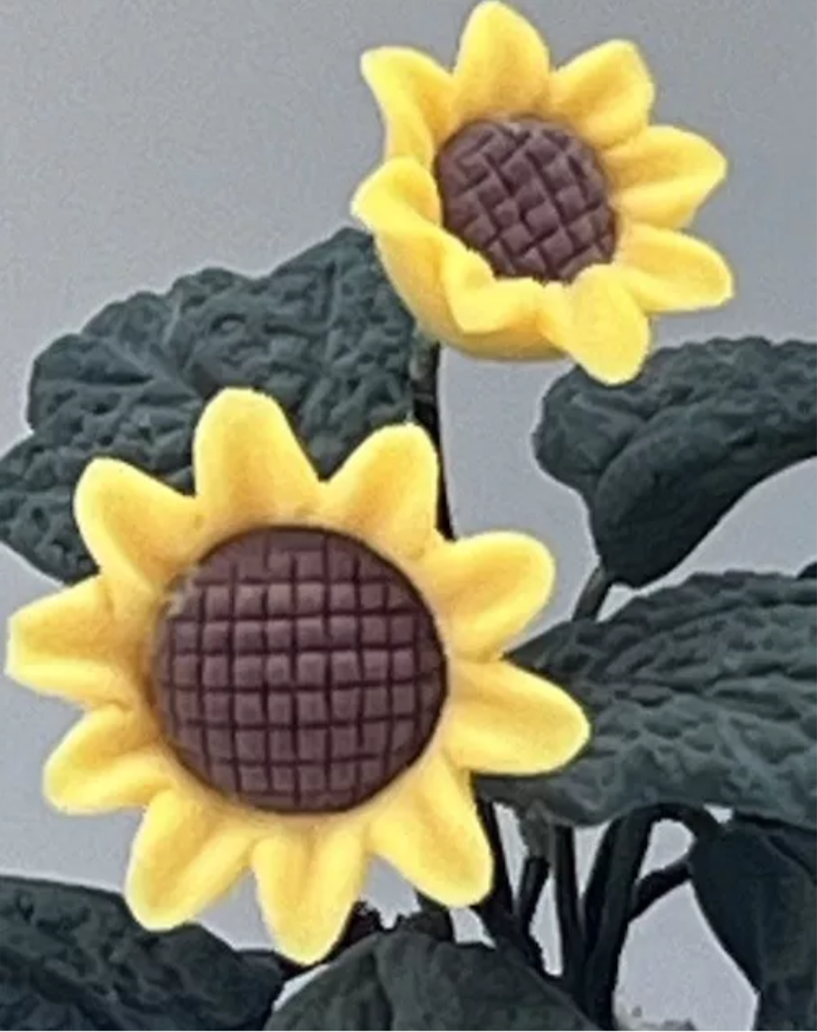 Dolls house sunflowers in vase