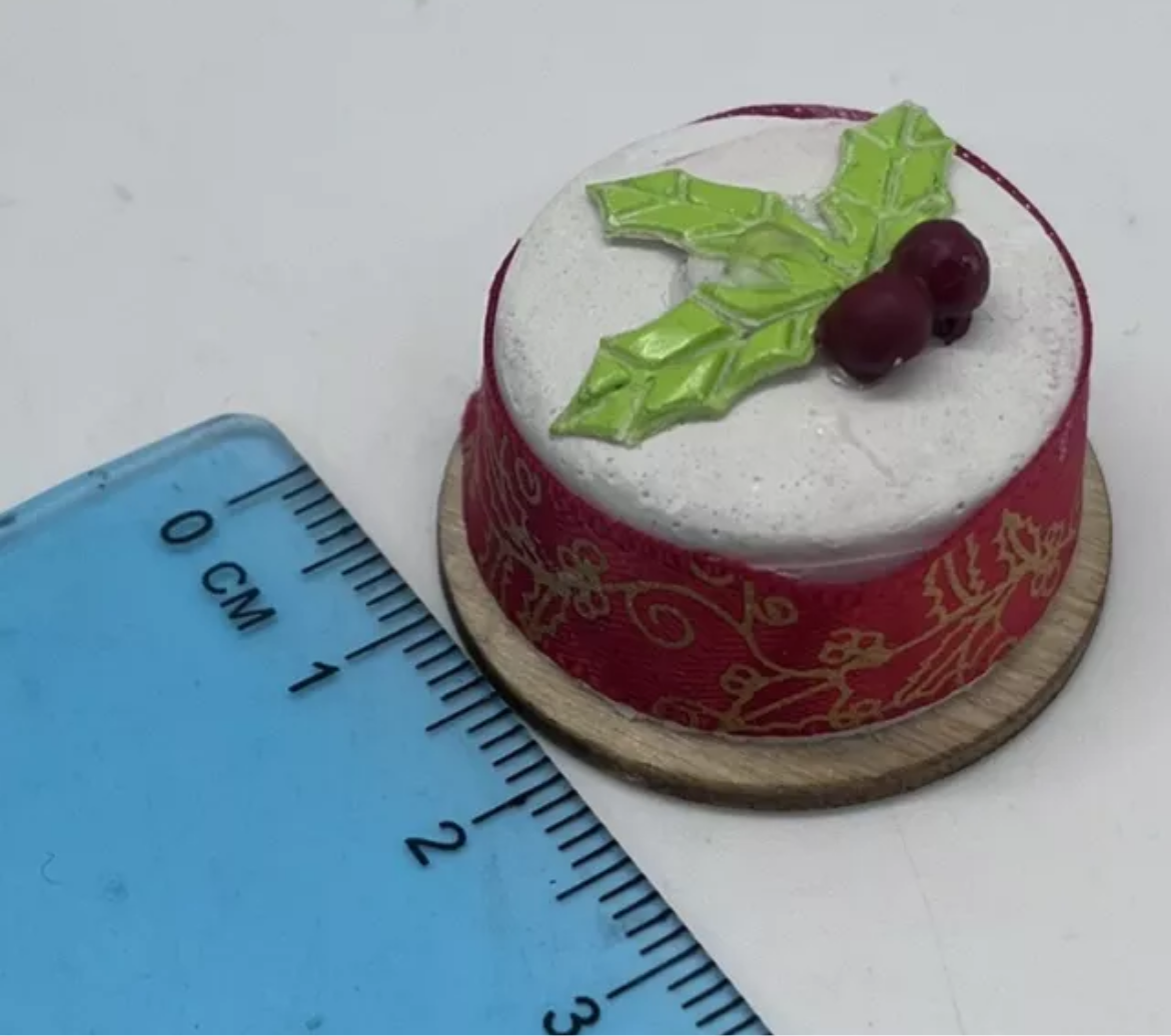 Dolls House Christmas cake handmade new