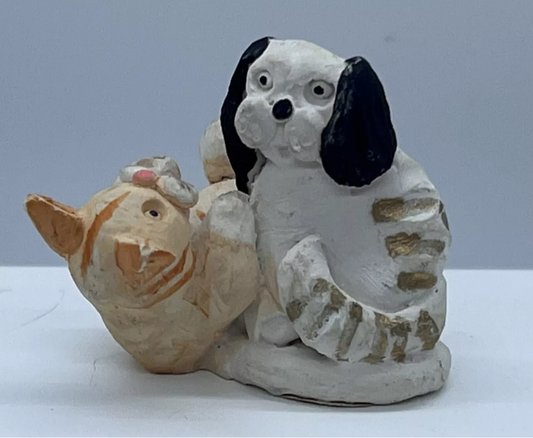 Dolls house cat & dog playing