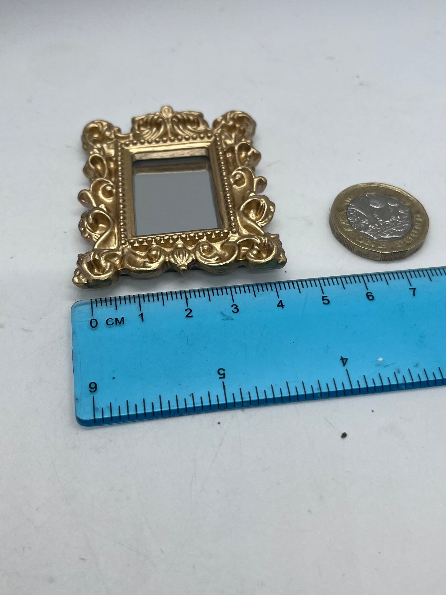 Dolls house metal framed ornate mirror