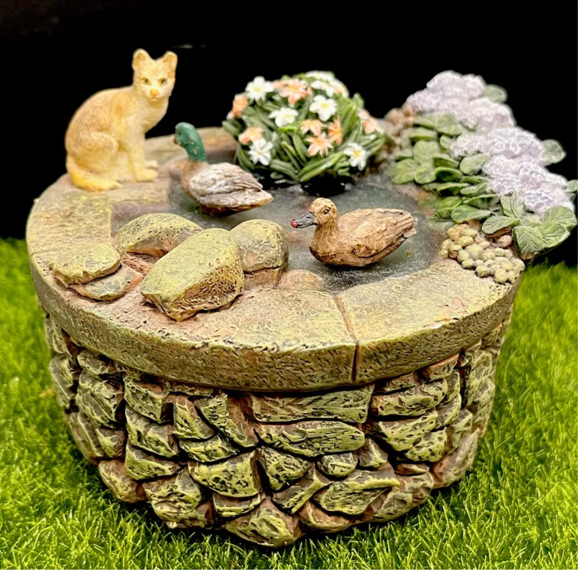 Dolls house raised pond resin reduced