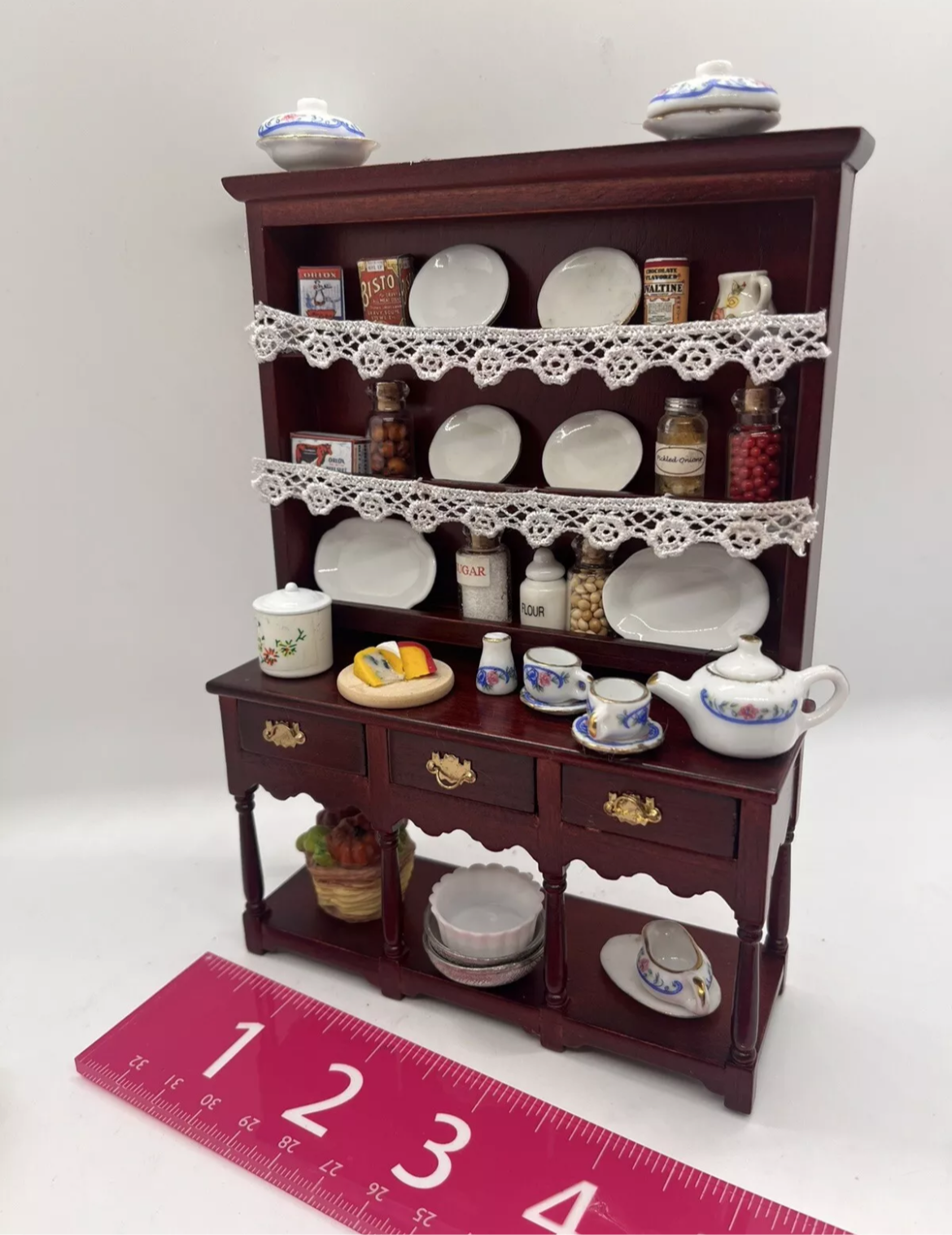 Dolls House Victorian kitchen dresser & all accessories
