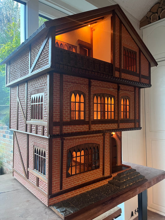 Large hand crafted dolls house with full electrics 1/12th scale