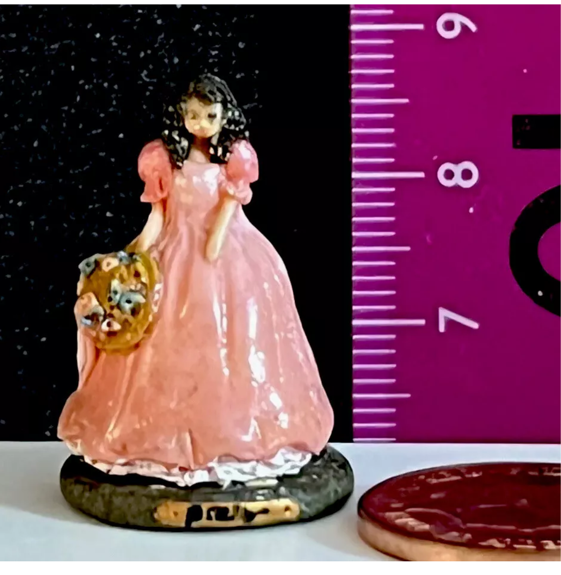 Dolls house ornamental lady signed