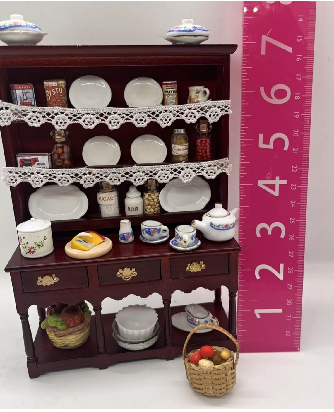 Dolls House Victorian kitchen dresser & all accessories