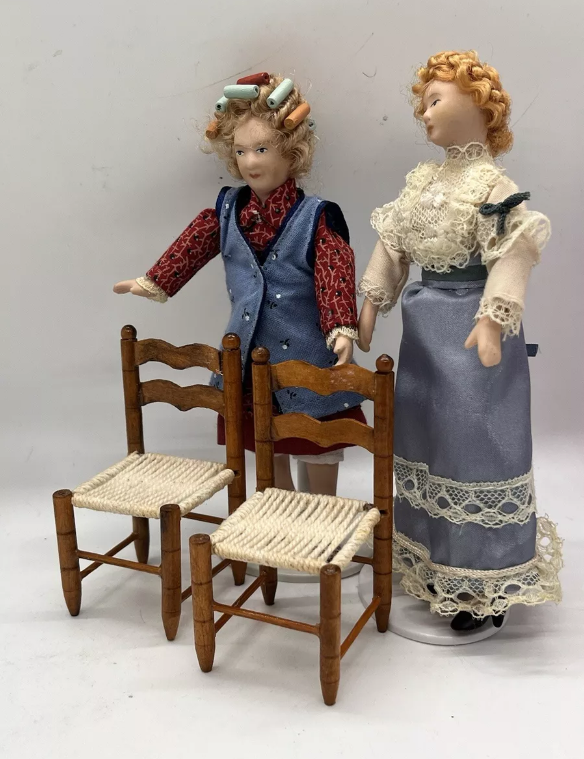 Dolls house rope seat chair