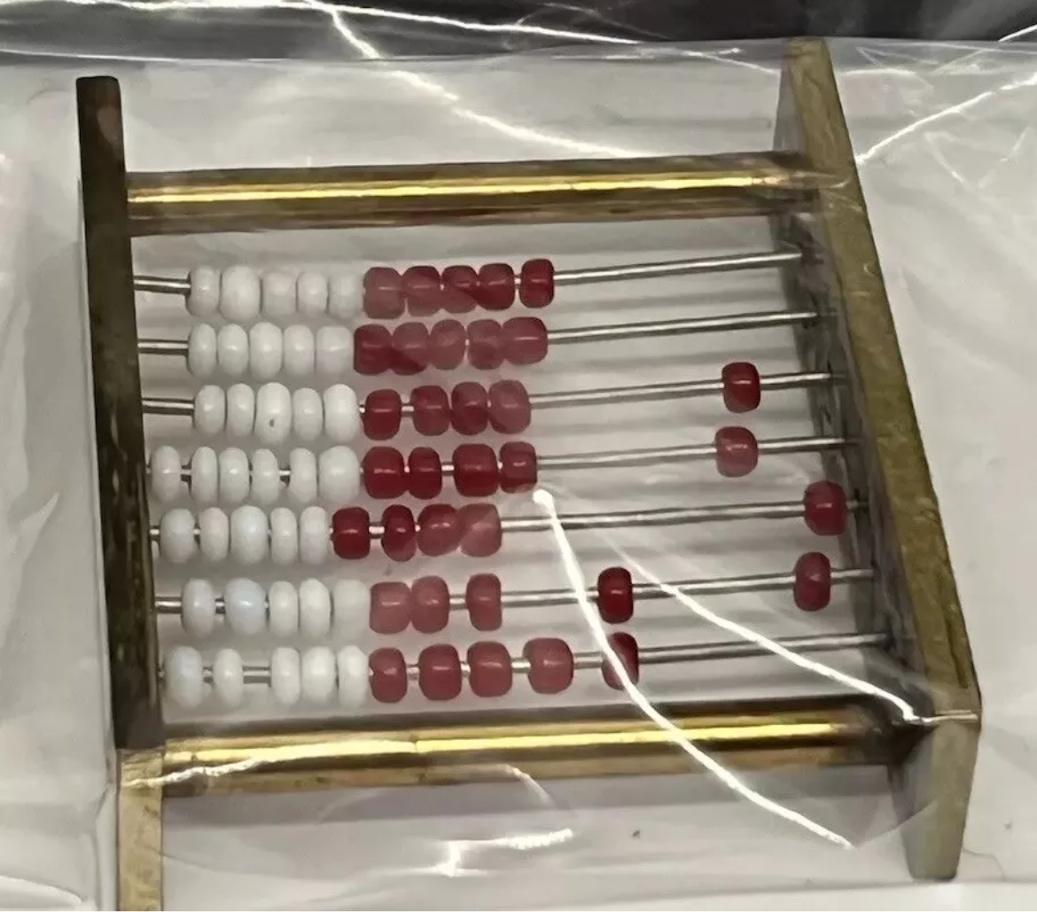 Dolls house handmade abacus metal vintage