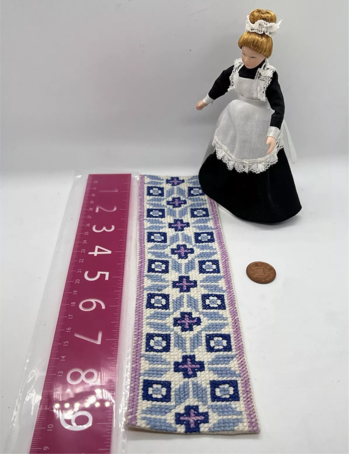 Dolls house needlework runner handmade