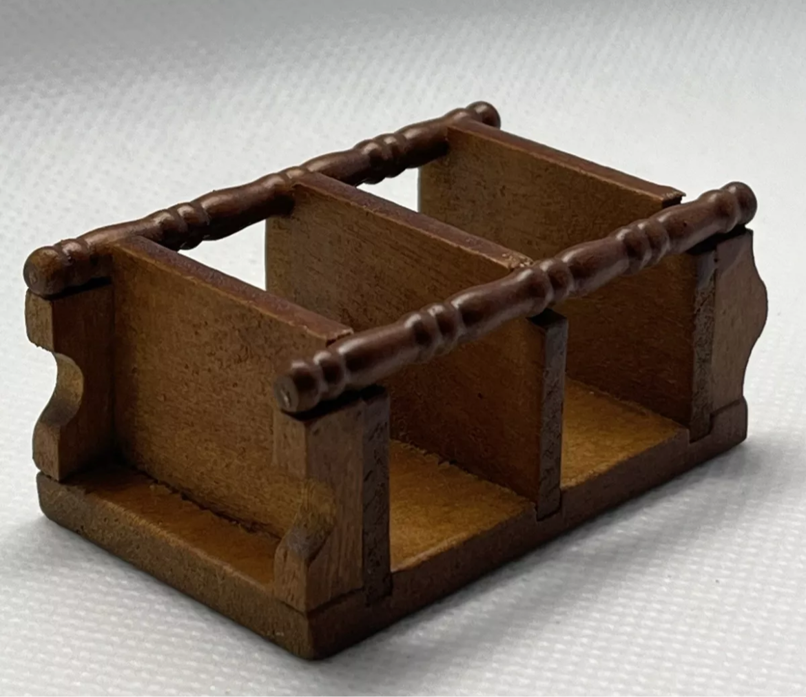 Dolls house wooden shelving unit