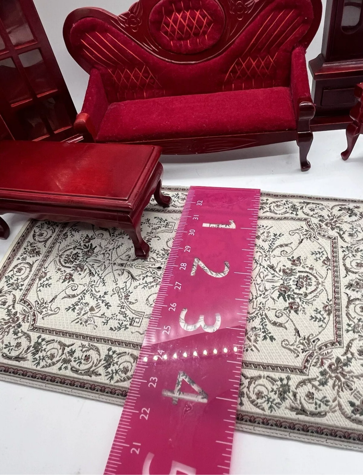 Dolls house Victorian lounge set & all accessories