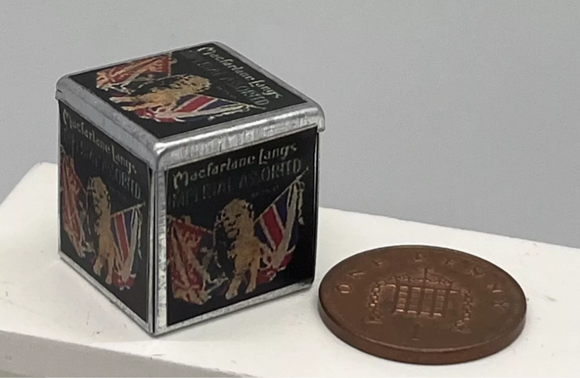 Dolls house coronation biscuit tin new