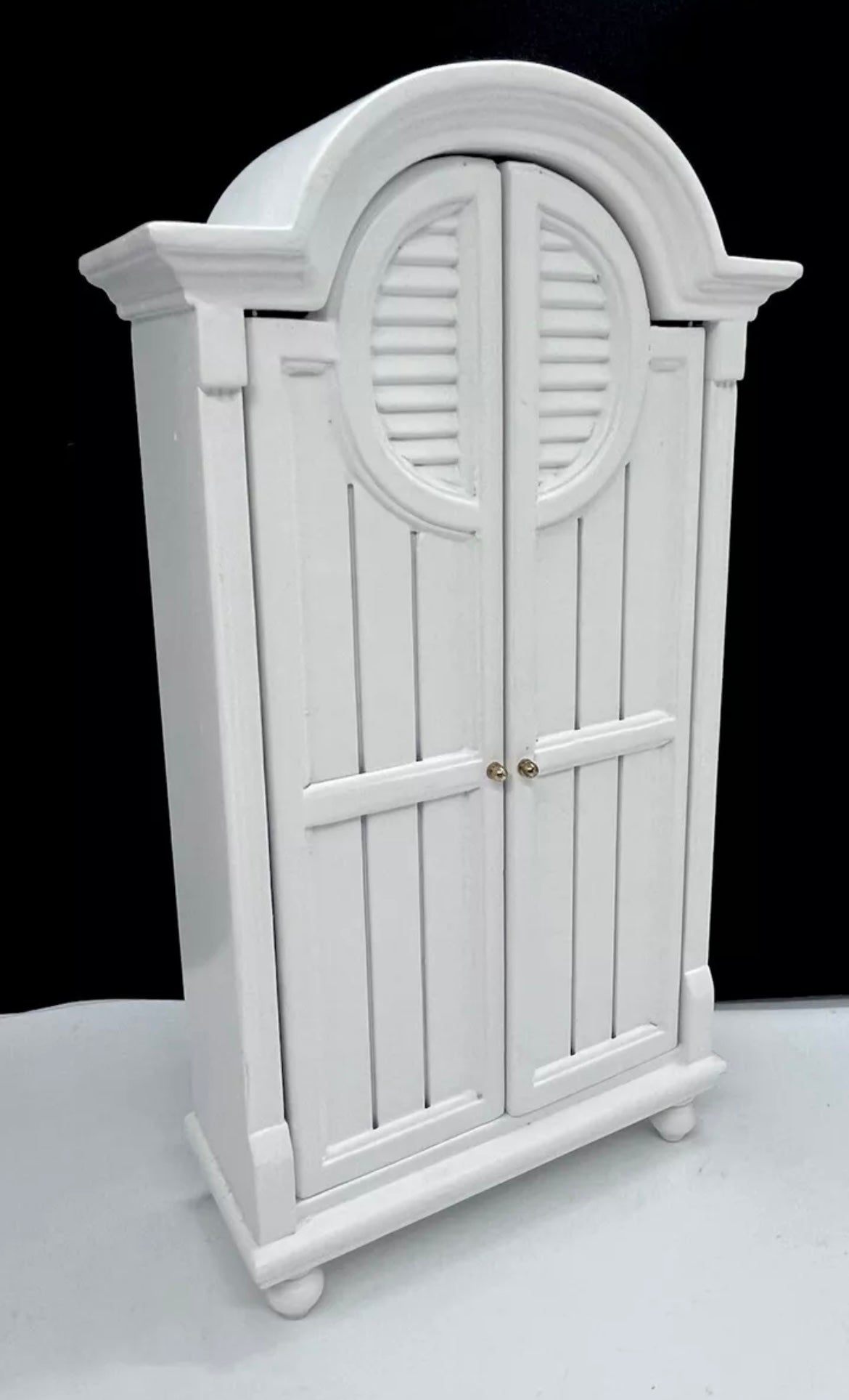 White cameo dolls house wardrobe wood