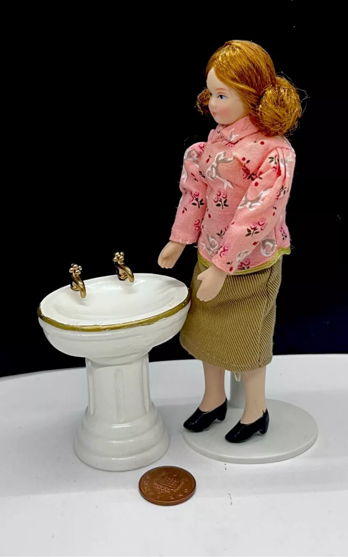 Dolls house wooden sink