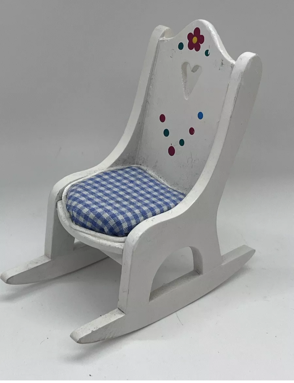 Dolls house rocking chair with seat cushion