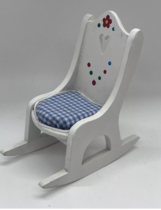 Dolls house rocking chair with seat cushion