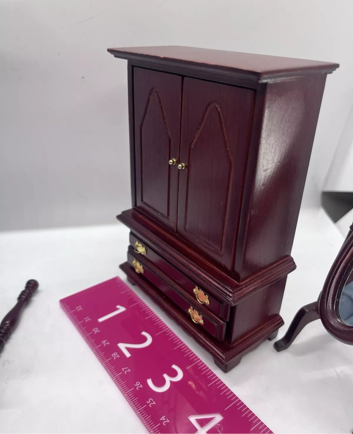 Dolls house bedroom furniture set four poster.