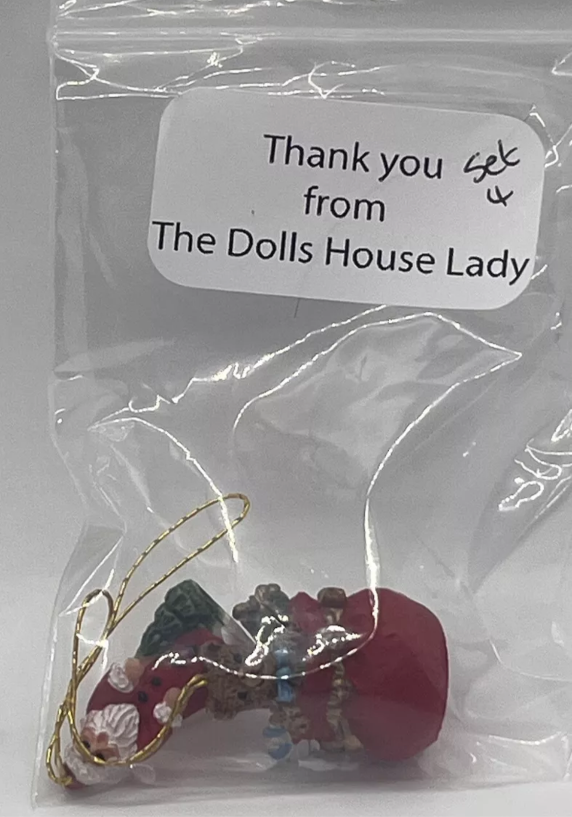 Dolls house Christmas tree ornaments pair