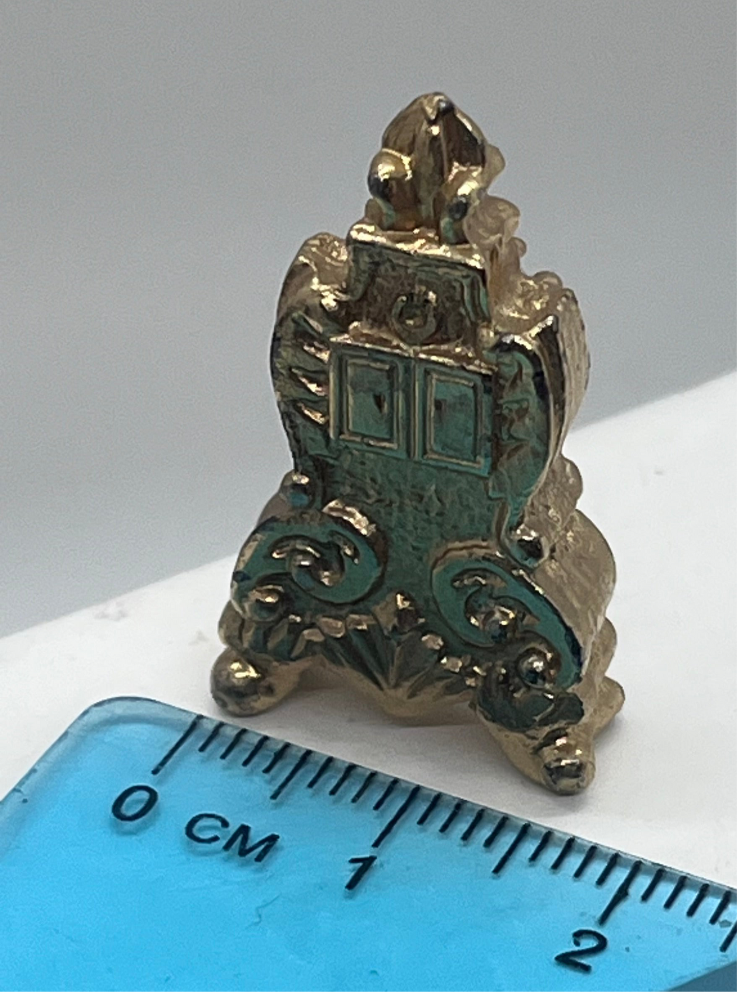 Dolls house Reutter ornate metal mantel clock