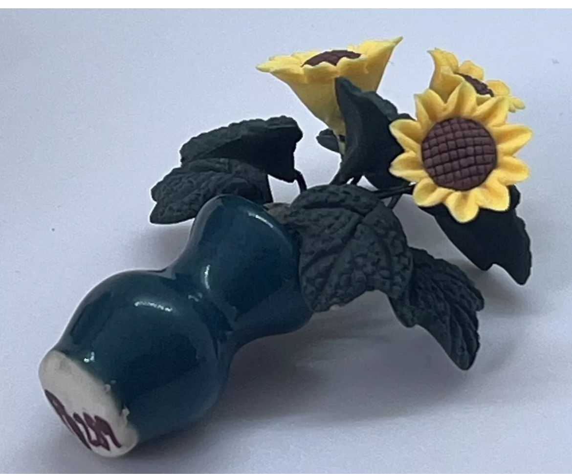 Dolls house sunflowers in vase