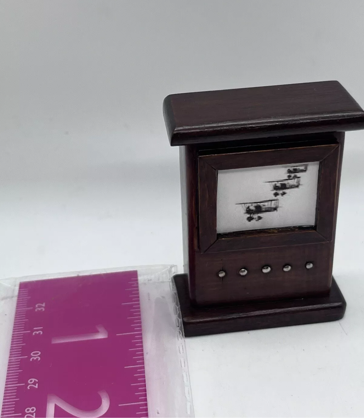 Dolls house retro wooden television