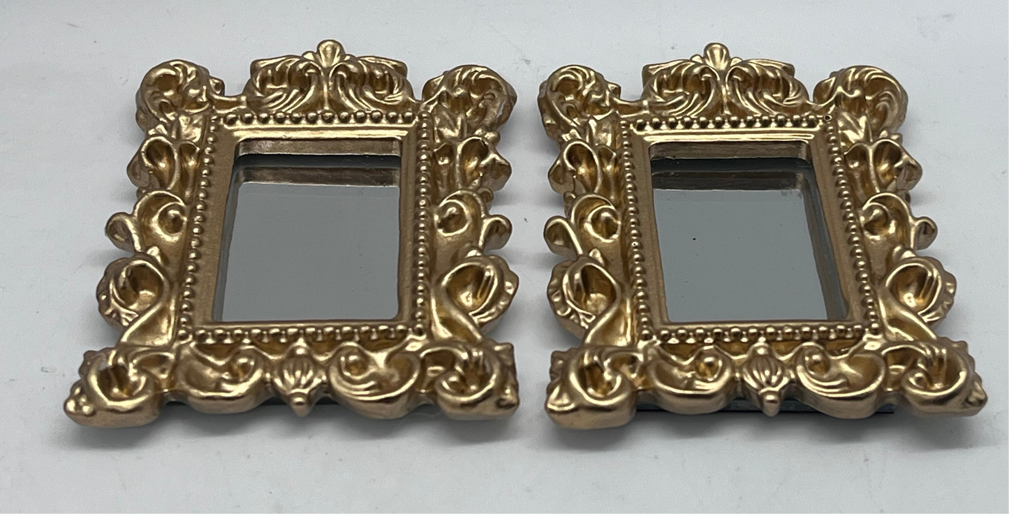 Dolls house metal framed ornate mirror