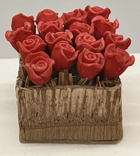 Dolls House flowers red roses resin