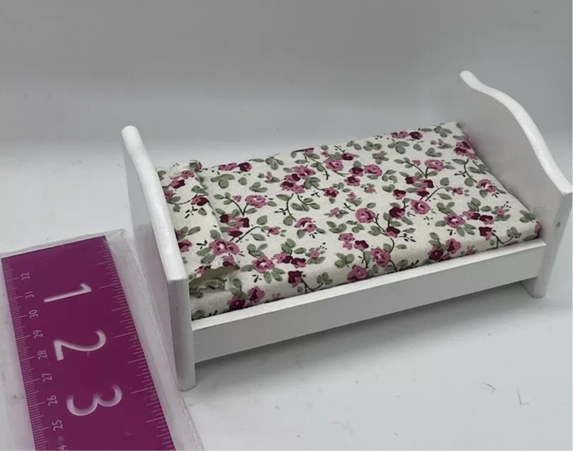 Dolls house small single bed white
