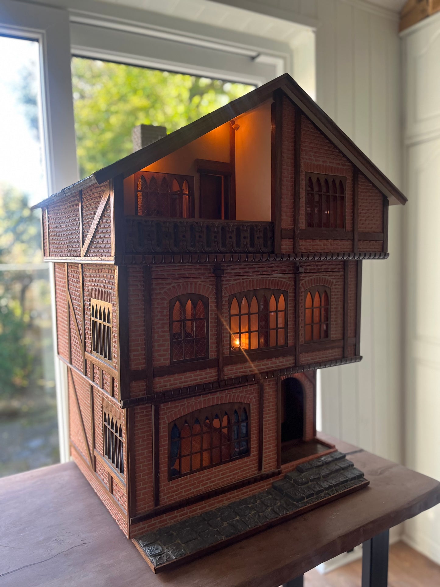 Large hand crafted dolls house with full electrics 1/12th scale