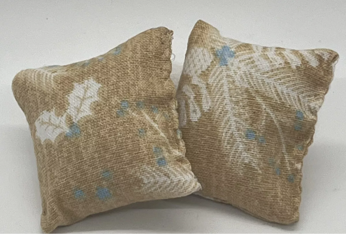 Dolls house Christmas cushions pair NEW