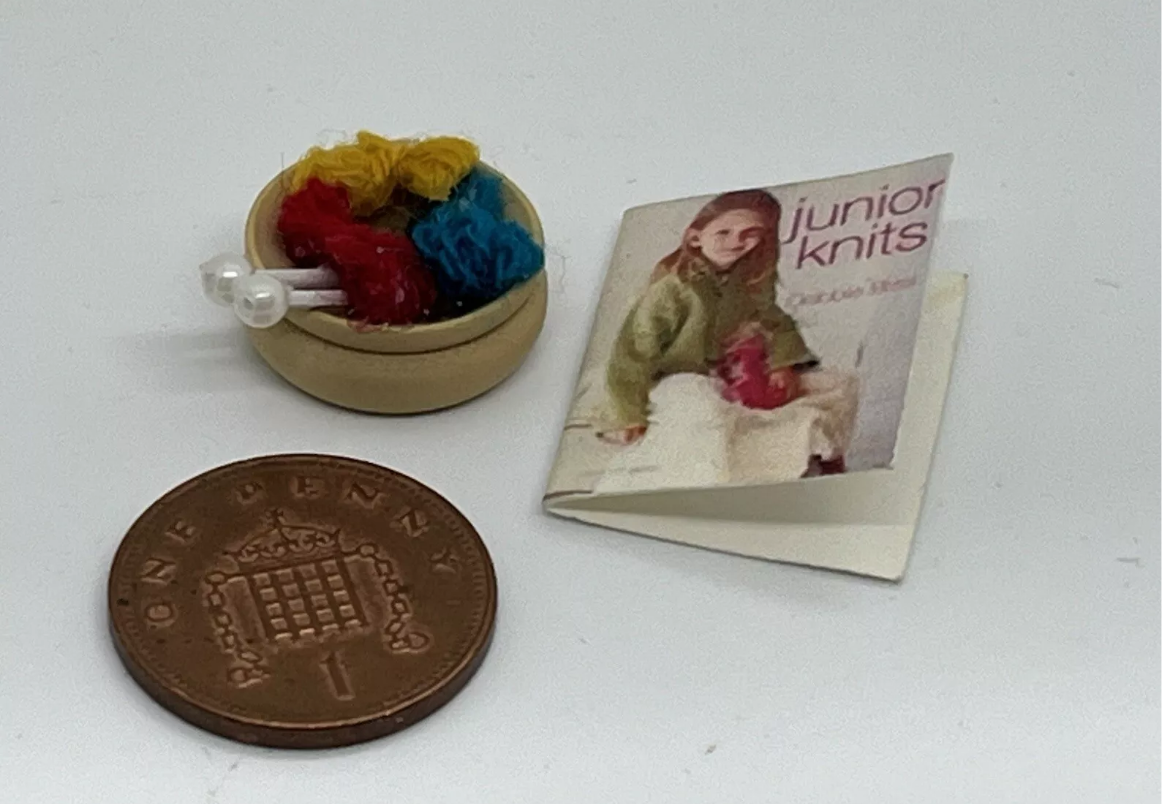 Dolls house sewing knitting accessories haberdashery set