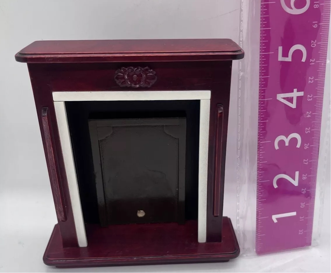 Dolls house wooden fire place tall