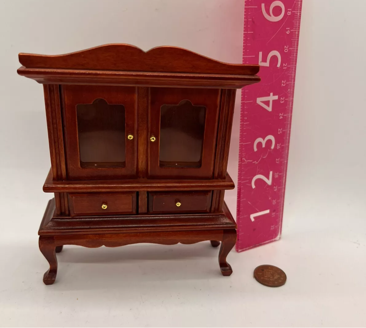 Dolls house Queen Anne display cabinet dresser