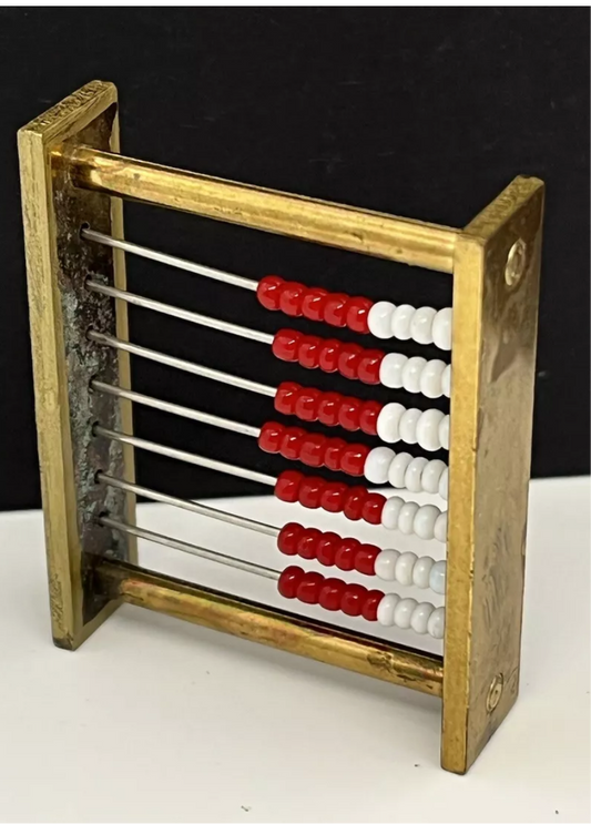 Dolls house handmade abacus metal vintage