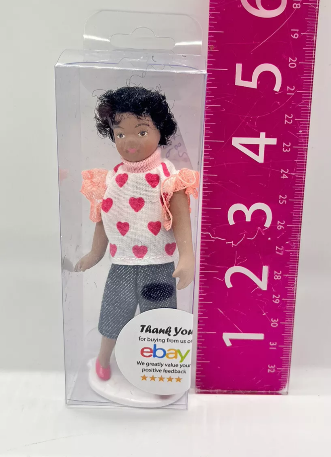 Dolls house girl & stand new in bag