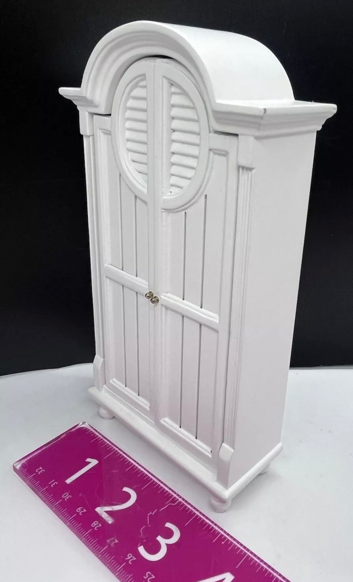 White cameo dolls house wardrobe wood
