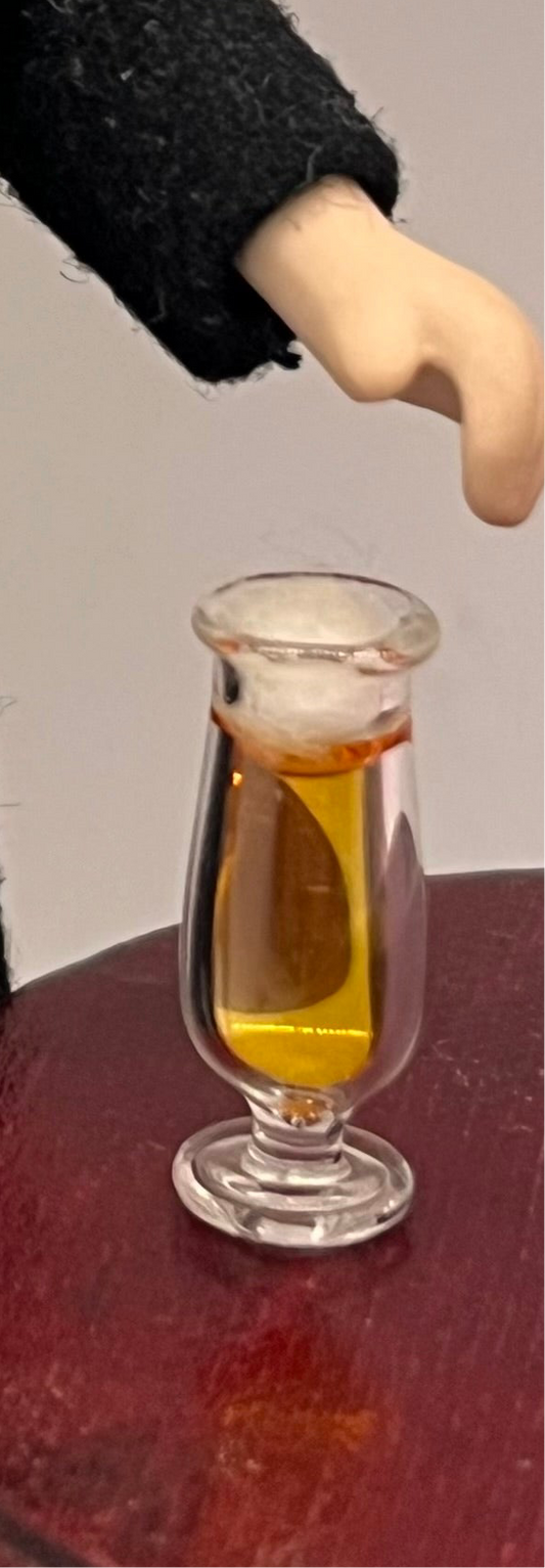 Dolls house beer in glass