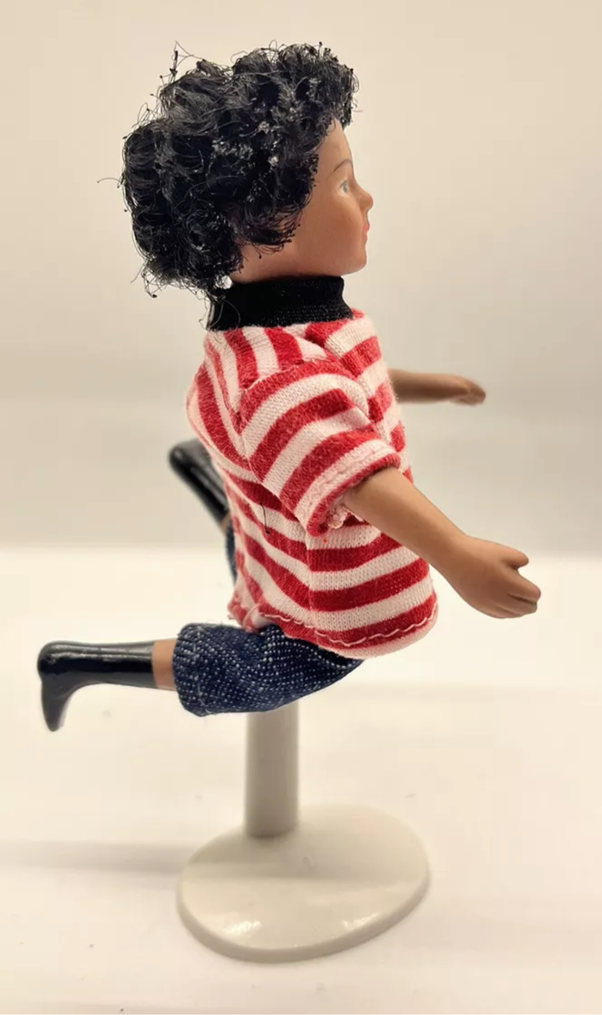 Dolls house boy & stand new in box
