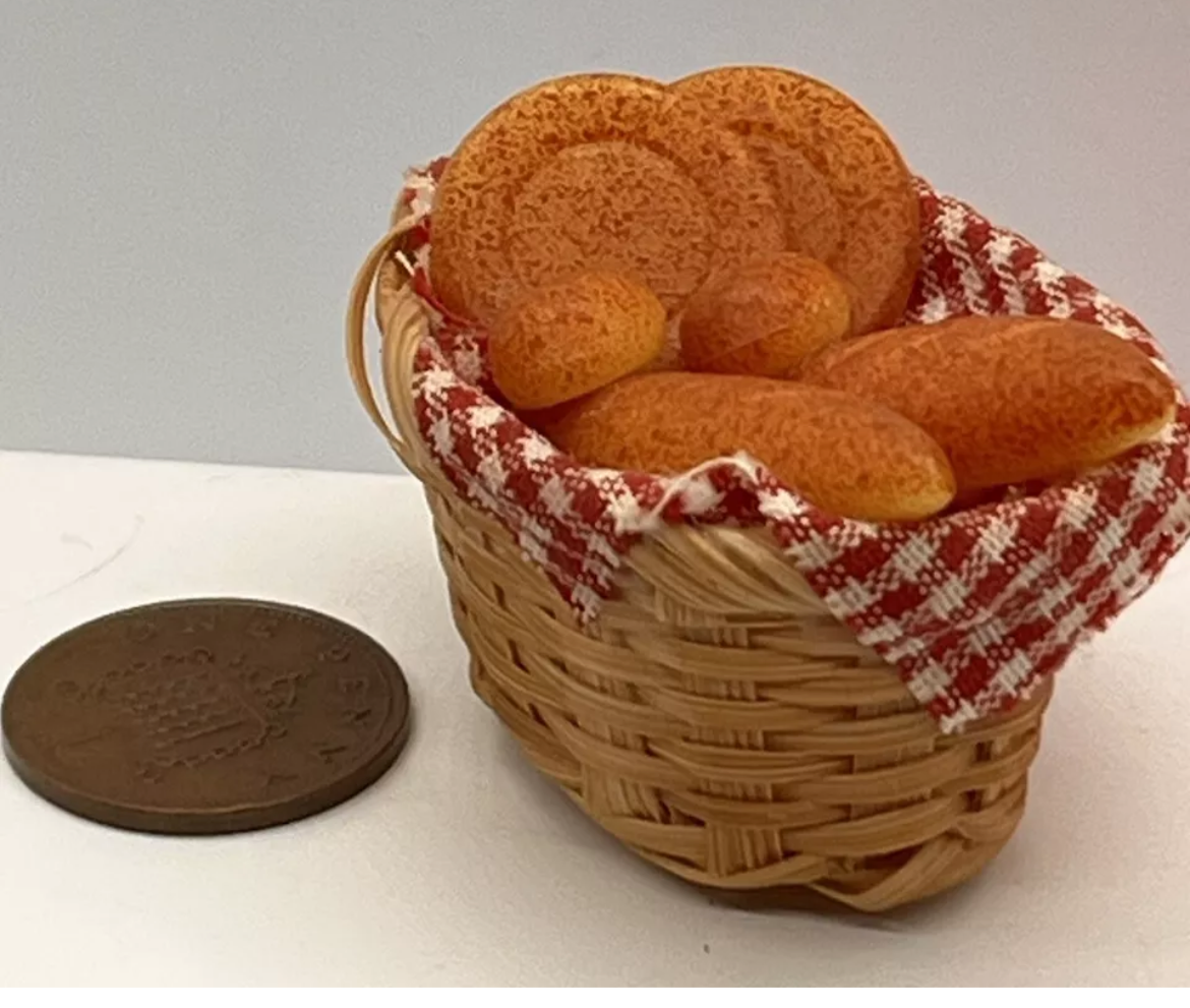 Dolls house bread basket bakery
