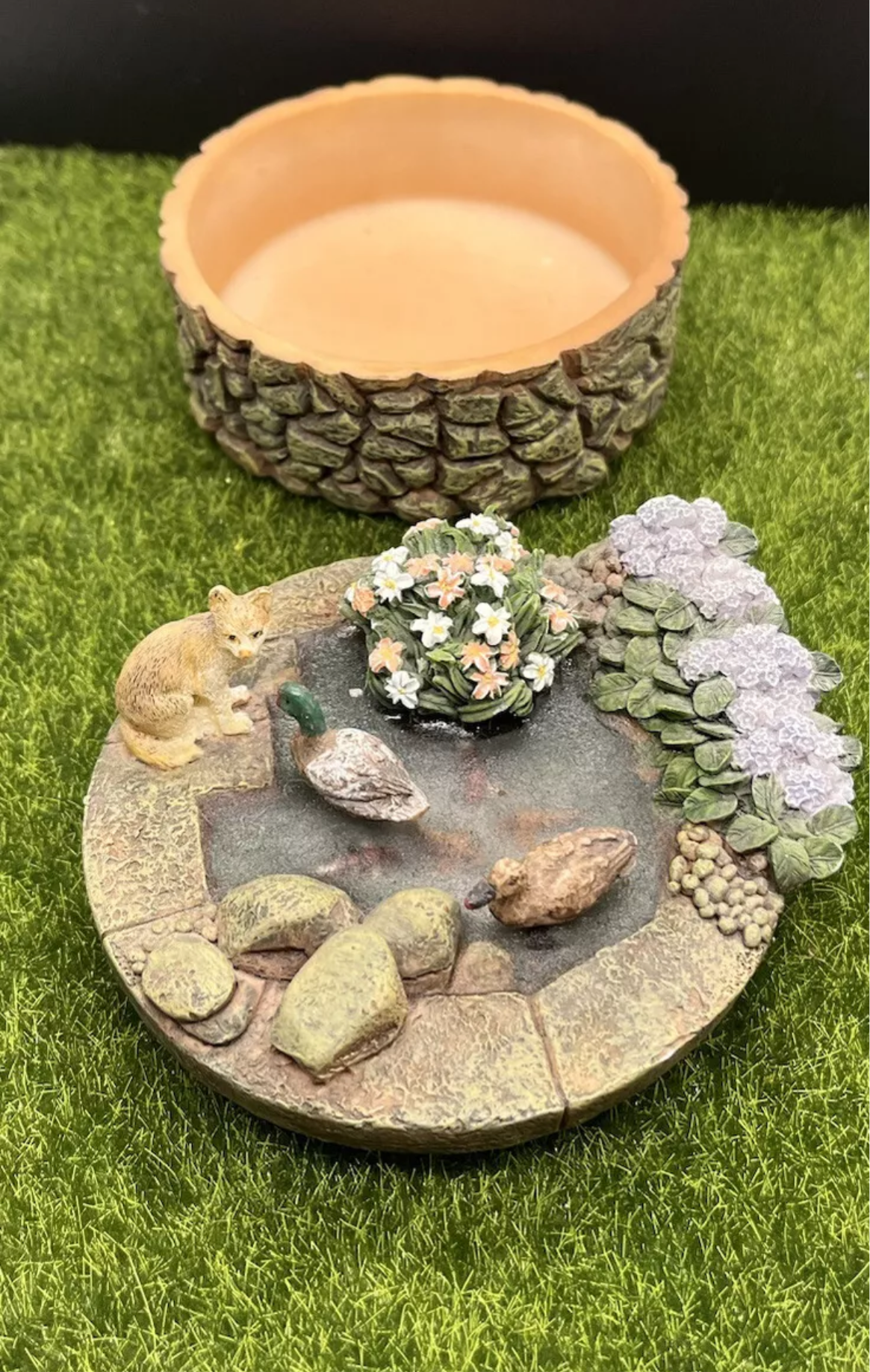 Dolls house raised pond resin reduced
