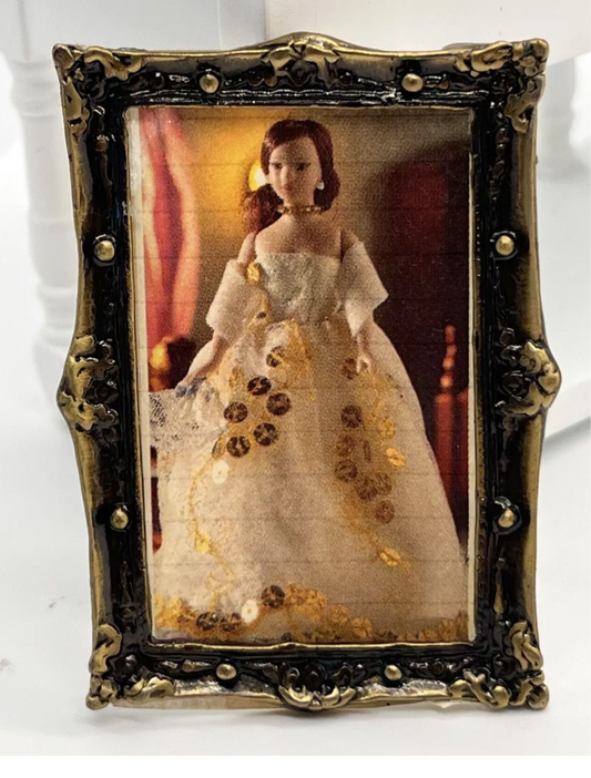 Dolls house print in metal frame