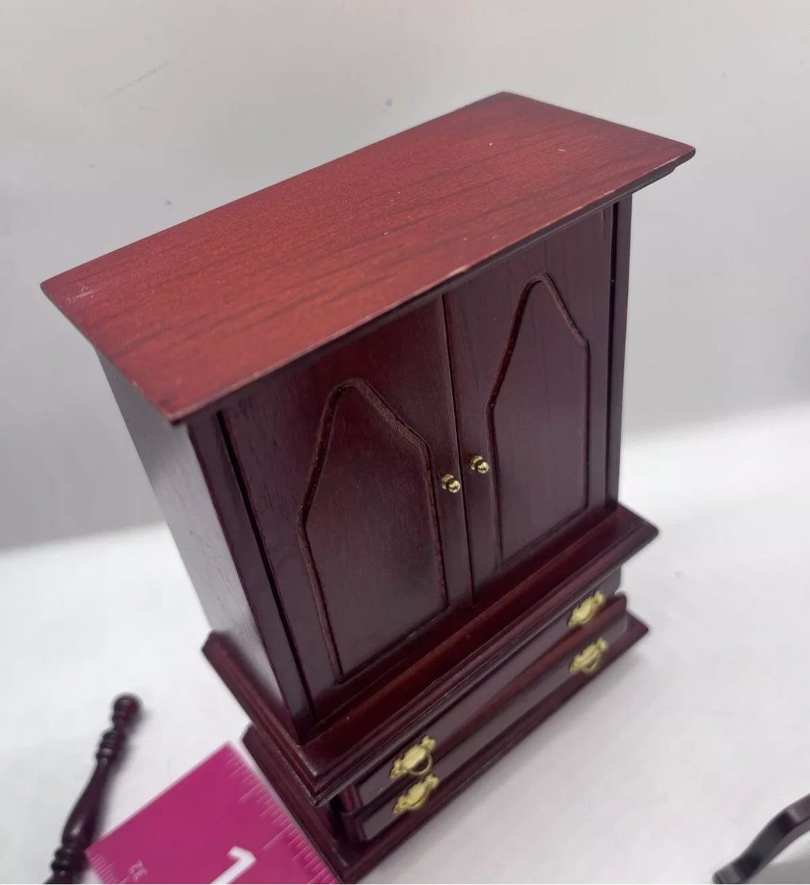 Dolls house bedroom furniture set four poster.