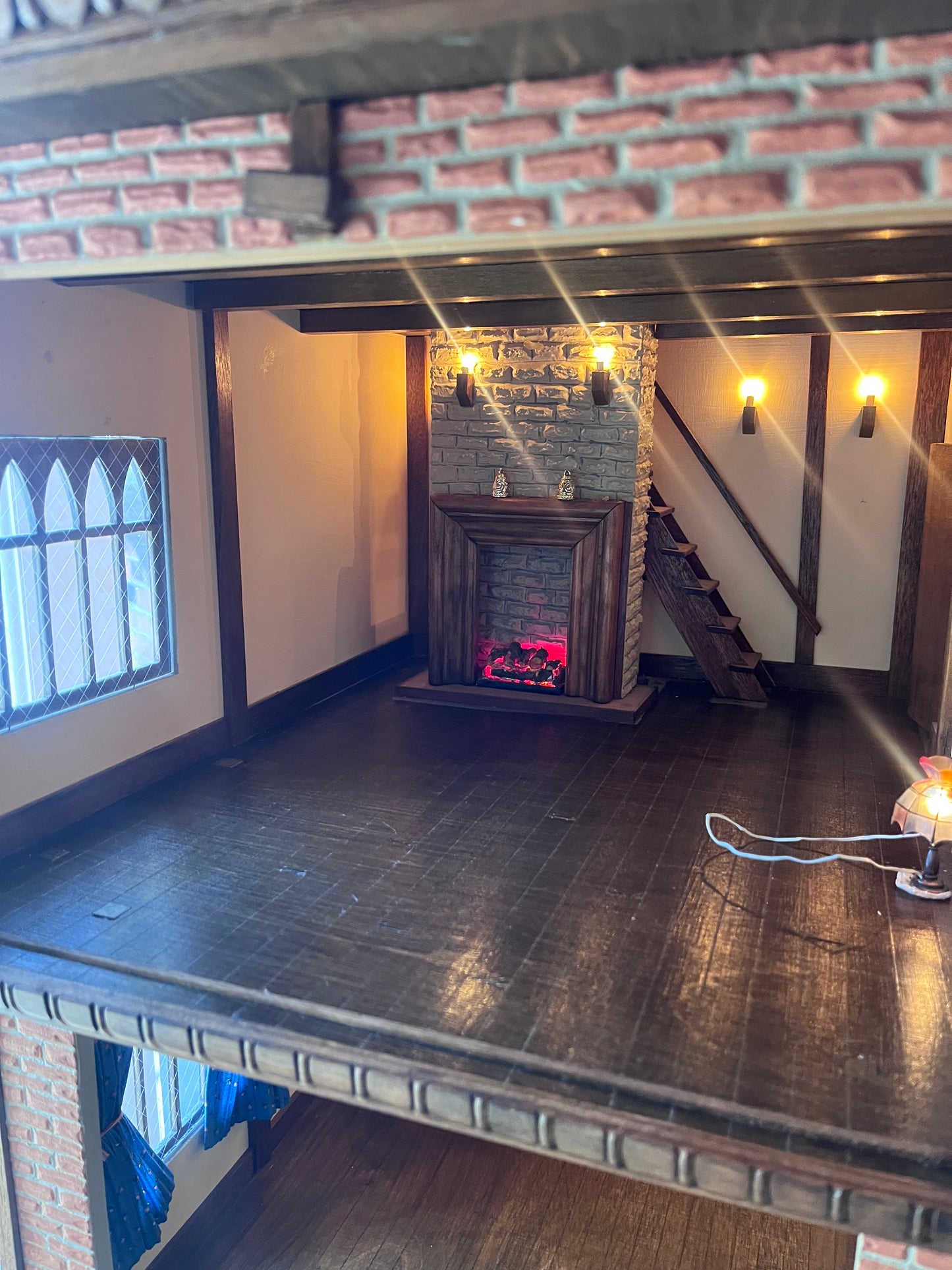 Large hand crafted dolls house with full electrics 1/12th scale