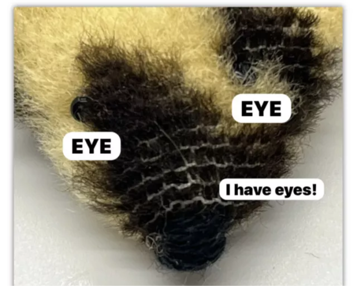 Dolls house animal rug with eyes