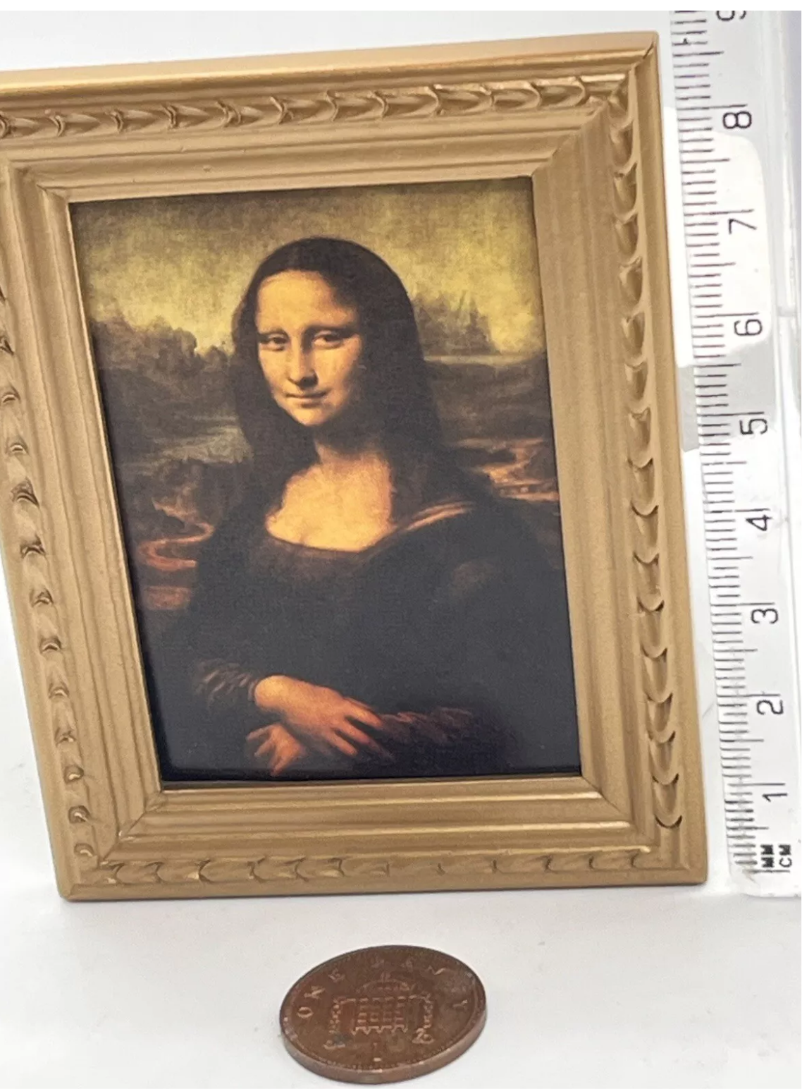 Dolls house large Mona Lisa in frame